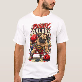 T-shirt Puggy Balboa Boxing Parody