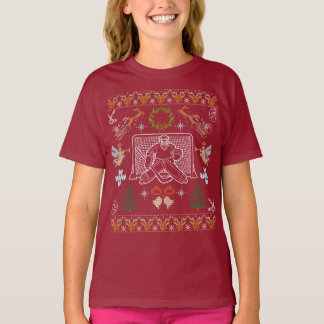 T-shirt Pugilateur de hockey détestable de Noël – Festif H