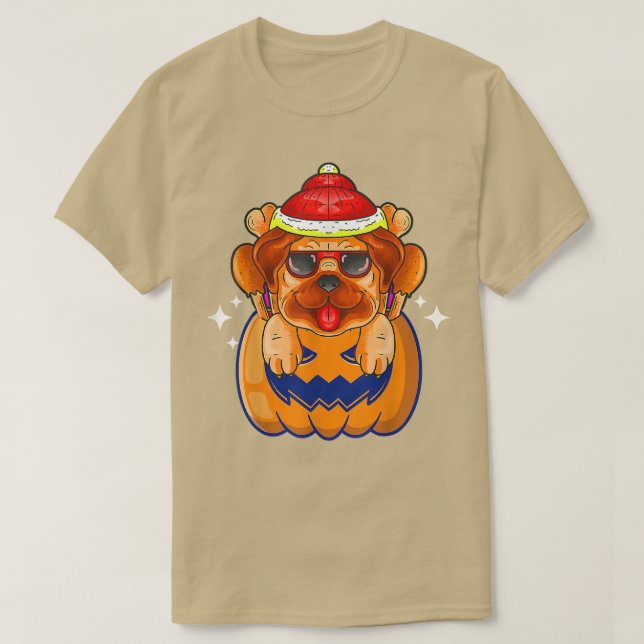 T-shirt Pugkin Pug Pumkin Halloween Thanksgiving Men Wome (Design devant)
