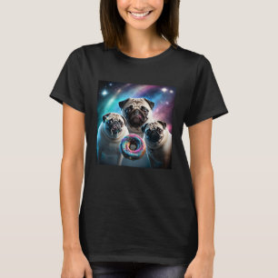 T-shirt Pugs dans l'espace avec des donuts Mignons garçons