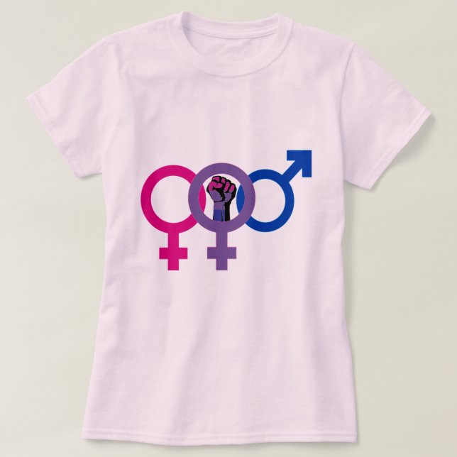 T-shirt Puissance bisexuelle LGBT de femme (Design devant)