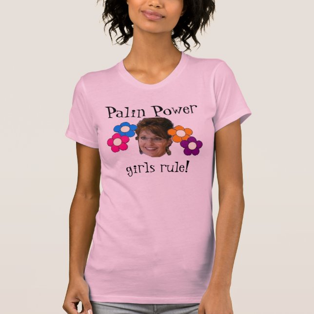 T-shirt puissance de palin avec des fleurs (Devant)