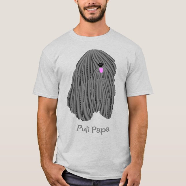 T-shirt Puli Papa Cute Puli Dessin de chien (Devant)