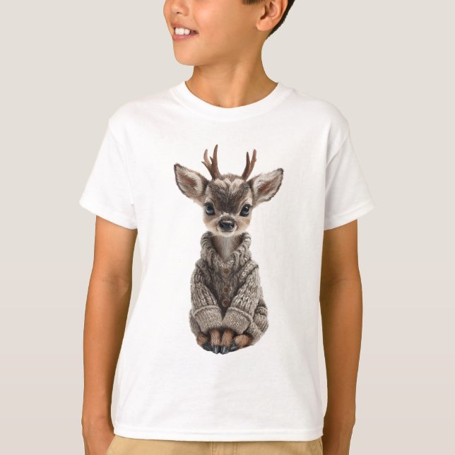 T-shirt Pull Tricoté Faon Enfants (Devant)
