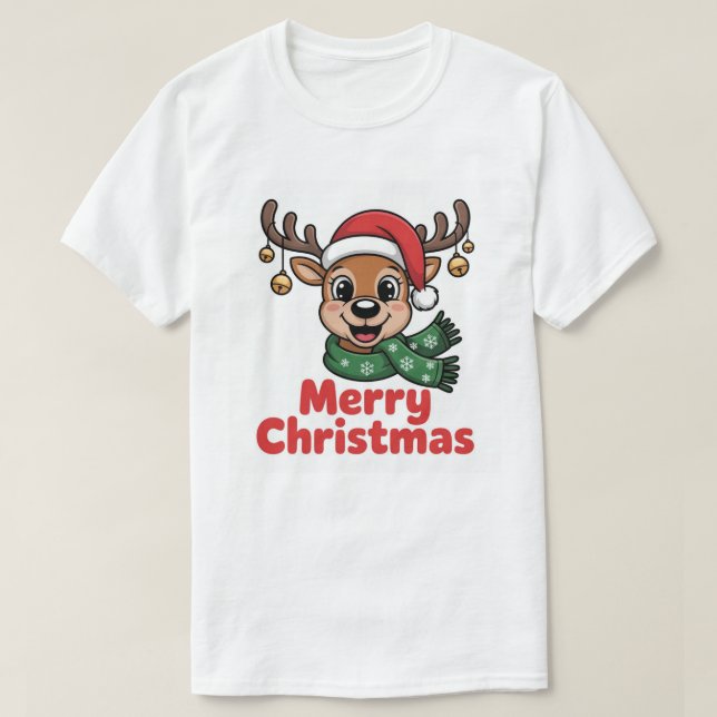 T-shirt PulloverMignonneRenneDeNoëlJoyeuxNoël (Design devant)