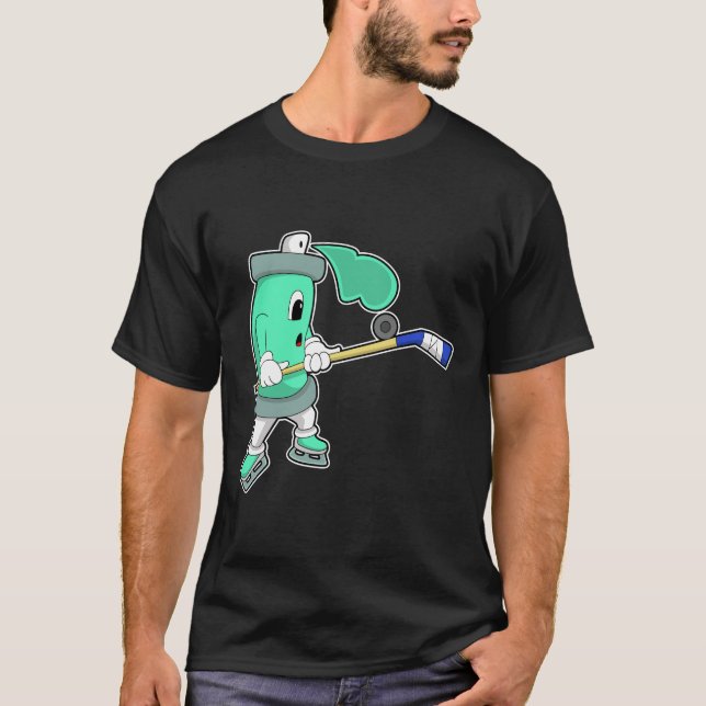 T-shirt Pulvérisateur de glace au hockey sur glace avec bâ (Devant)