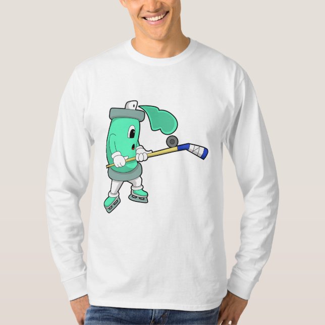 T-shirt Pulvérisateur de glace au hockey sur glace avec bâ (Devant)