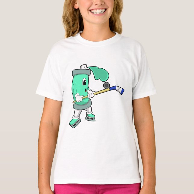 T-shirt Pulvérisateur de glace au hockey sur glace avec bâ (Devant)