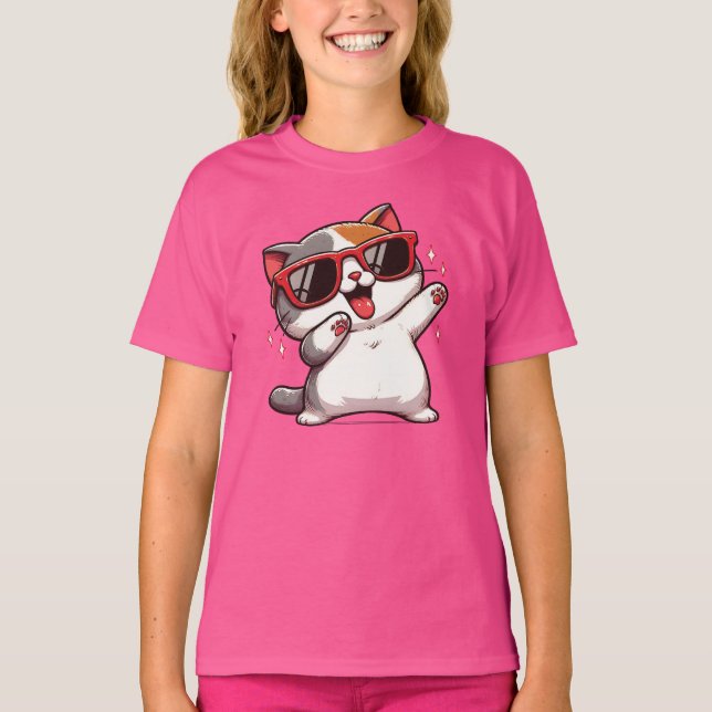 T-shirt Pumped Up! Sunglasses Kitten (Devant)