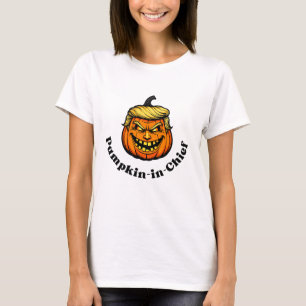 T-shirt Pumpkin Caricature Resembling Donald Trump with “P
