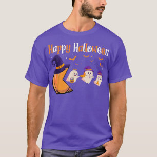 T-shirt Pumpkin Eating Ghosts Halloween Costume Gamer Wome