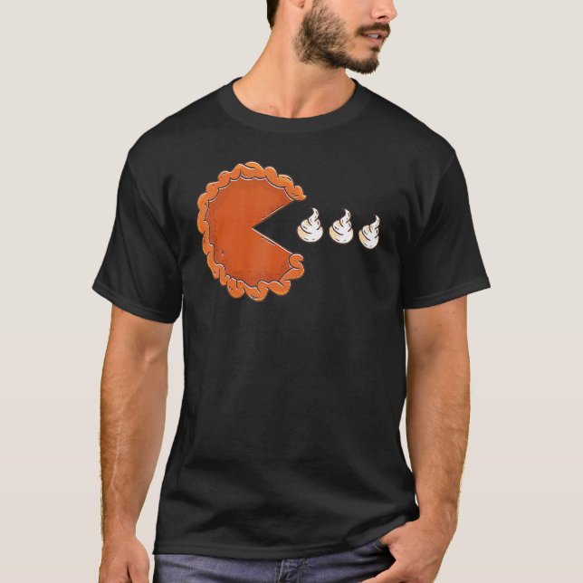 T-shirt Pumpkin Pie Eating Whipped Cream Thanksgiving Day  (Devant)