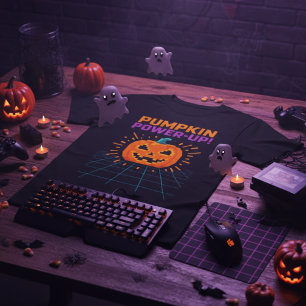 T-shirt Pumpkin Power-Up Rétro Joueur Halloween
