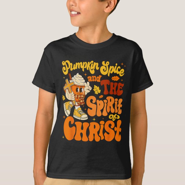 T-shirt Pumpkin Sce And Jesus Christ Funny Fall Christian  (Devant)