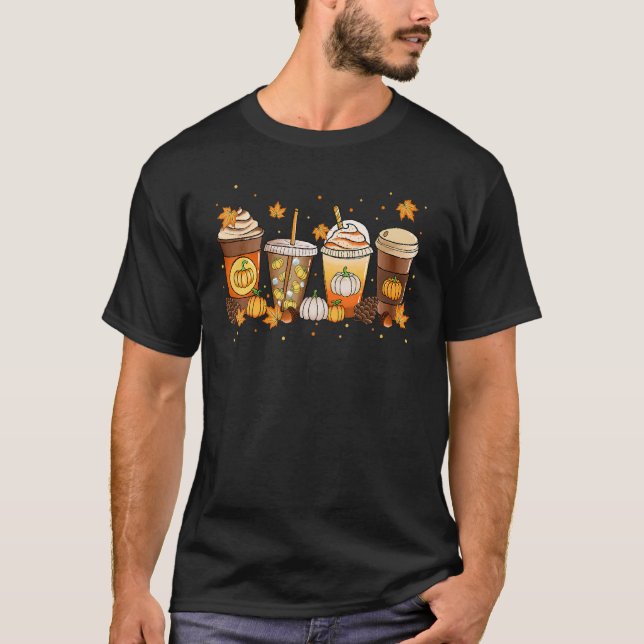 T-shirt Pumpkin Spice Coffee Latte Fall Autumn Season Than (Devant)