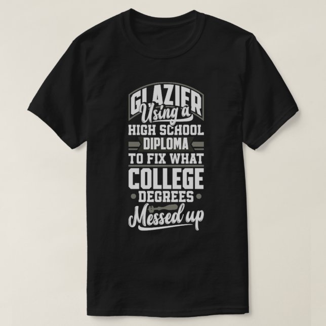 T-shirt Pun d'ailette de fenêtre Glazier1 (Design devant)