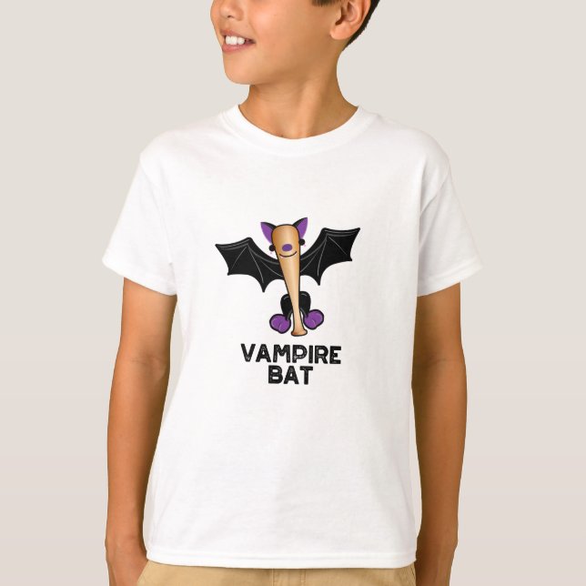 T-shirt Pun de baseball amusant de Vampire Bat (Devant)