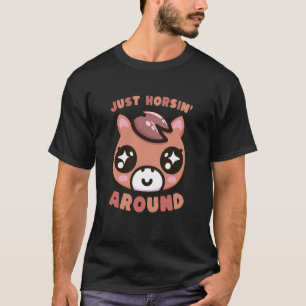 T-shirt Pun de cheval mignon juste en train de galoper drô