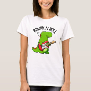 T-shirt Pun Dinosaure Rocker Rawrk Et Roll Drôle