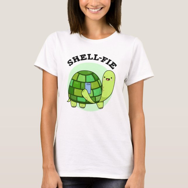 T-shirt Pun Selfie Tortoise Funny à Shell-fie (Devant)