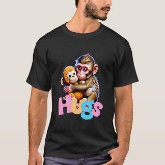 T-shirt Punch Macaque Baby Monkey Hugging Stuffed Toy Anim