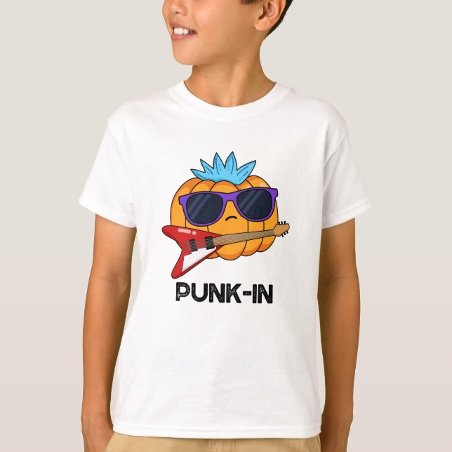 T-shirt Punk in Funny Punk Rock Citrouille Pun (Devant)