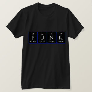 T-shirt Punk périodique table mot chemise