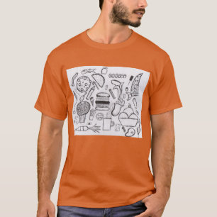 T-shirt Punk Rock Design #7 Nourriture sur orange régulier