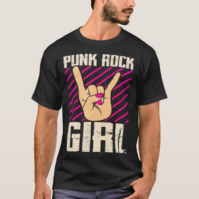 T-shirt Punk Rock Girl  2 (Devant)
