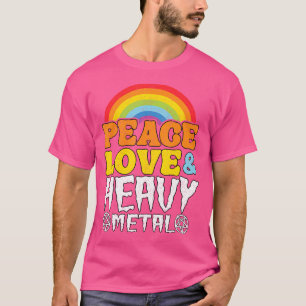 T-shirt Punk Rock Kids Band Metal arc-en-ciel Peace Love H
