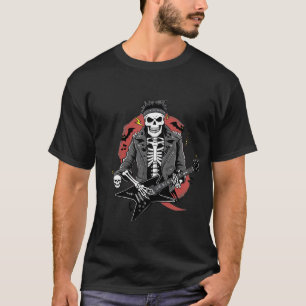 T-shirt Punk Rock Skeleton Halloween Edgy Mode Éffrayante!