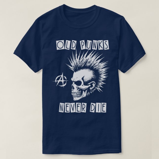 T-shirt Punk Rock Vieux Punks Ne Meurent Jamais 3 (Design devant)