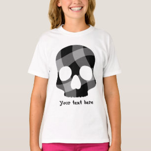 T-shirt Punk twisted gingham skull for kids