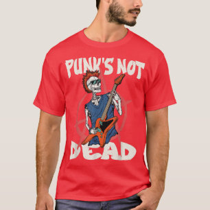 T-shirt Punk's Not Dead Anarchy Skeleton Guitar Vintage Co