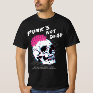 T-shirt Punks Not Dead - Skull Punk Rock Music - Old Punks