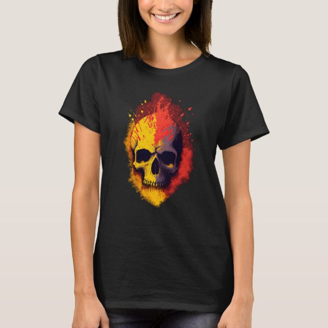 T-shirt Punks Not Dead Skull Spanish Flag Colour Edition (Devant)