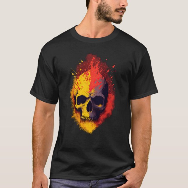 T-shirt Punks Not Dead Skull Spanish Flag Colour Edition (Devant)