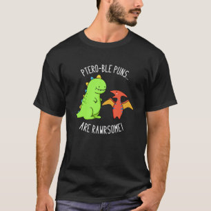 T-shirt Puns Ptéro-Bles Sont Rawrsome Dinosaur Pun Dark BG