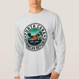 T-shirt Punta Cana Dominicaine Palm Tree Retro Sunset 80s