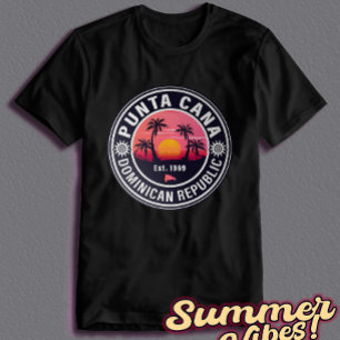 T-shirt Punta Cana Dominicaine Retro Sunset 60s Souvenirs