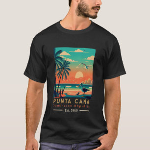 T-shirt Punta Cana DR Retro Sunset Souvenirs 1960