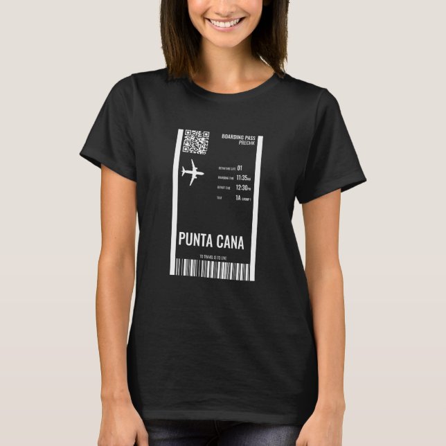 T-shirt Punta Cana République Dominicaine Passe d'embarque (Devant)