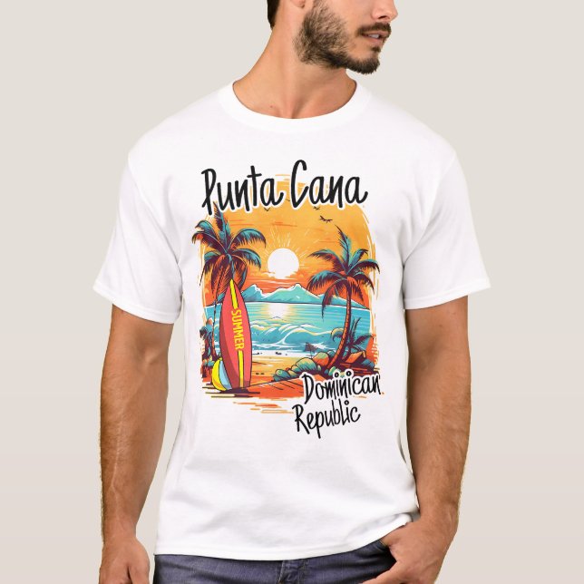 T-shirt Punta Cana République Dominicaine Vacances Plage F (Devant)