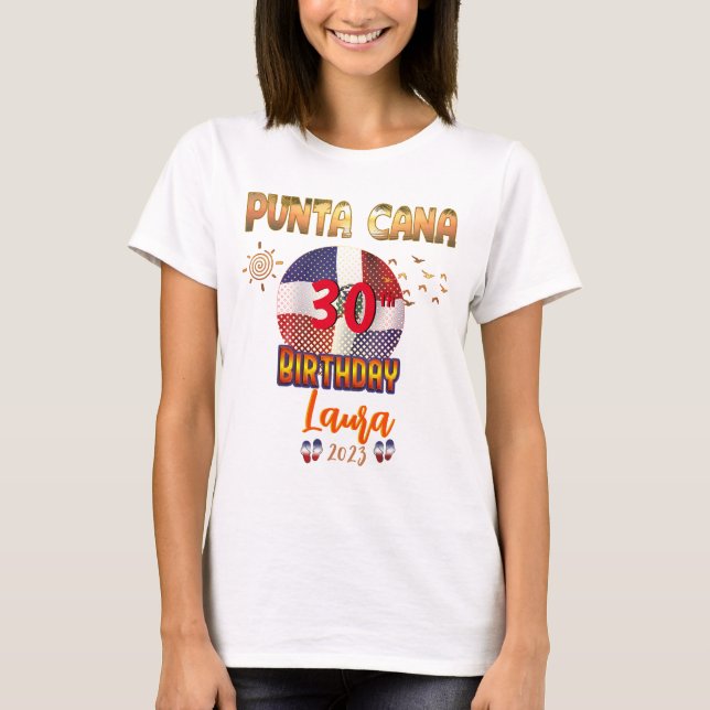T-shirt Punta Cana République Dominicaine Voyage d'anniver (Devant)