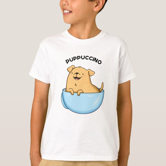 T-shirt Pup-puccino Funny Cappuccino Pun (Devant)