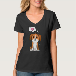 T-shirt Puppy Beagle Mignonne Vous Aime Avec Coeur