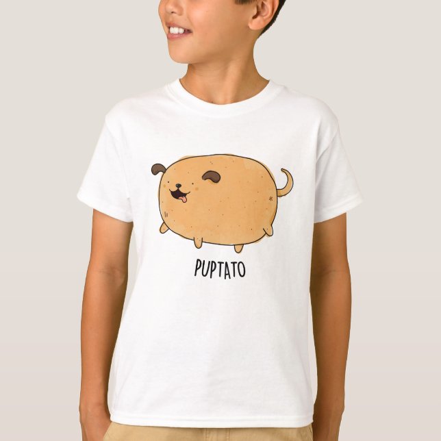 T-shirt Puptato Funny Puppy Potato Pun (Devant)