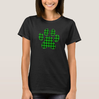 T-shirt Pupuce Buffalo à carreaux vert Patte de Chien Asso