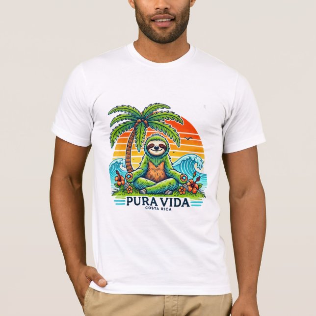 T-shirt Pura Vida Sloth méditant 01 (Devant)
