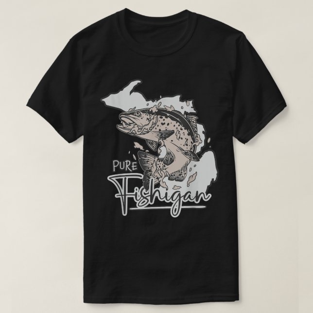 T-shirt Pure Fishigan Hommes Femmes Pêcheuse État du Michi (Design devant)